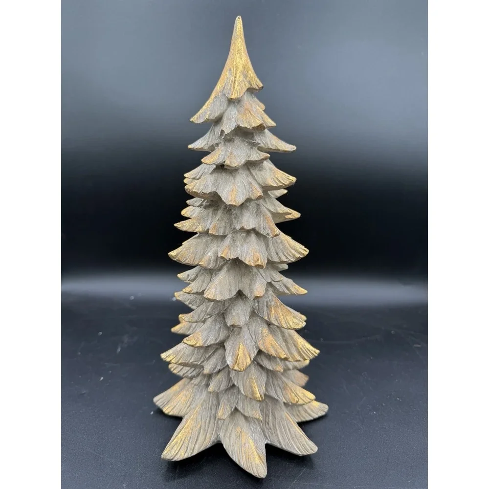 🌟🎄 Dimensional Gold Tree – Resin – 12